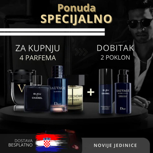 Kupi 1, dobij 4: Invictus + Bleu de Chanel + Sauvage + La Nuit de L'Homme + 2 ekskluzivna poklona